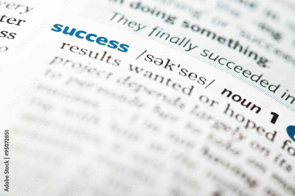 Fototapeta premium Dictionary definition of the word success