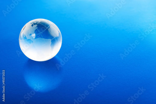 Globe on blue background
