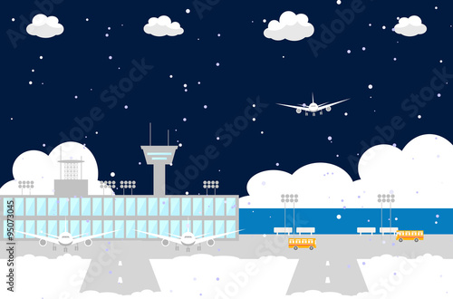 空港　雪