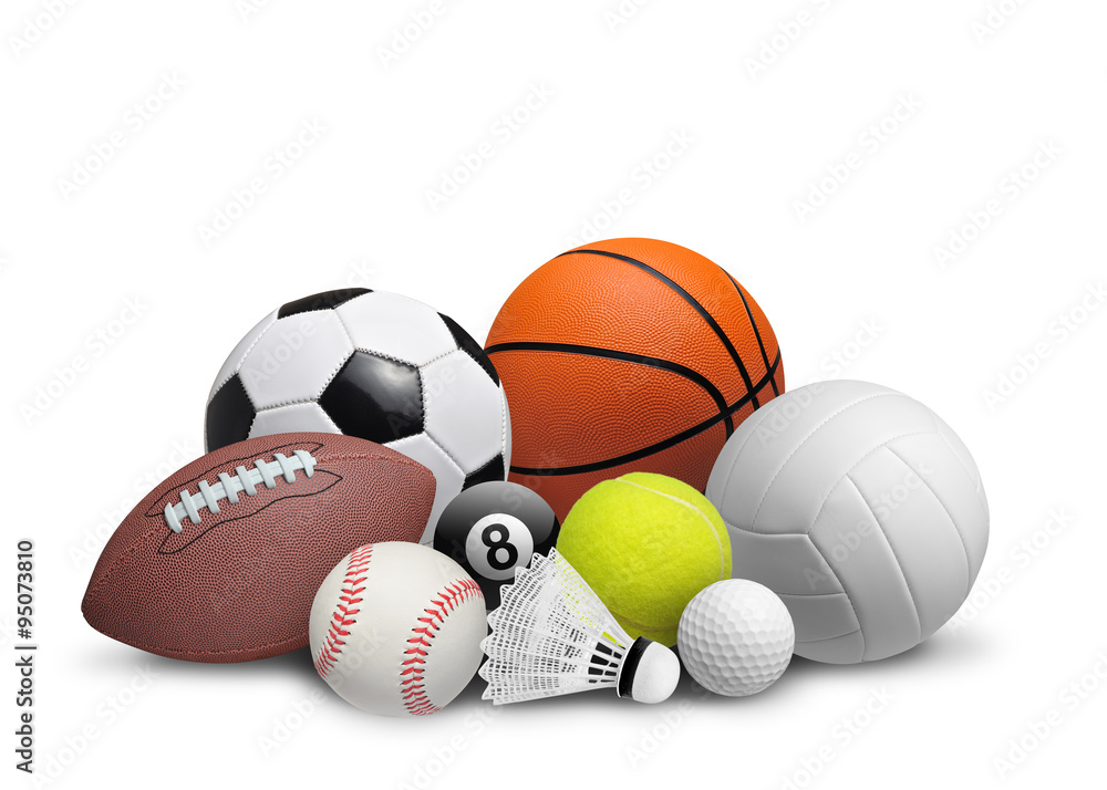Set of sport balls isolated on white background Set of sport balls isolated on white background