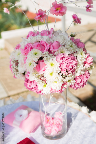 Wedding decorations in pastel colors