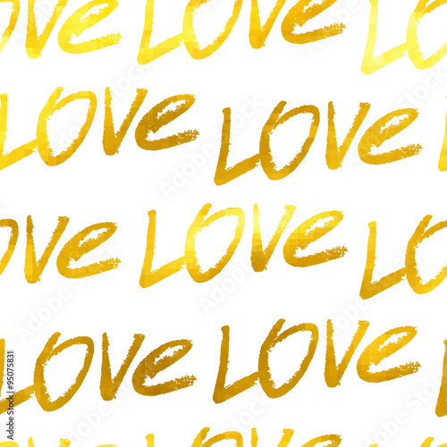 Seamless Golden pattern of the word love