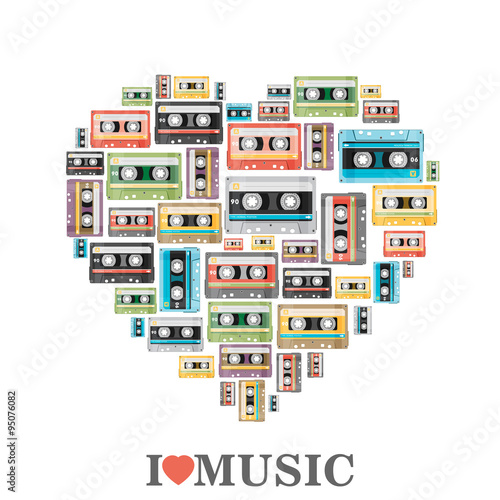 I love music. Flat vector