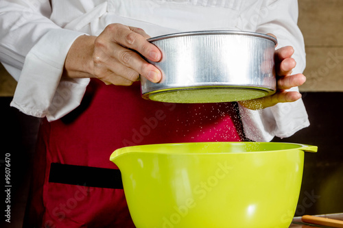 sifting flour