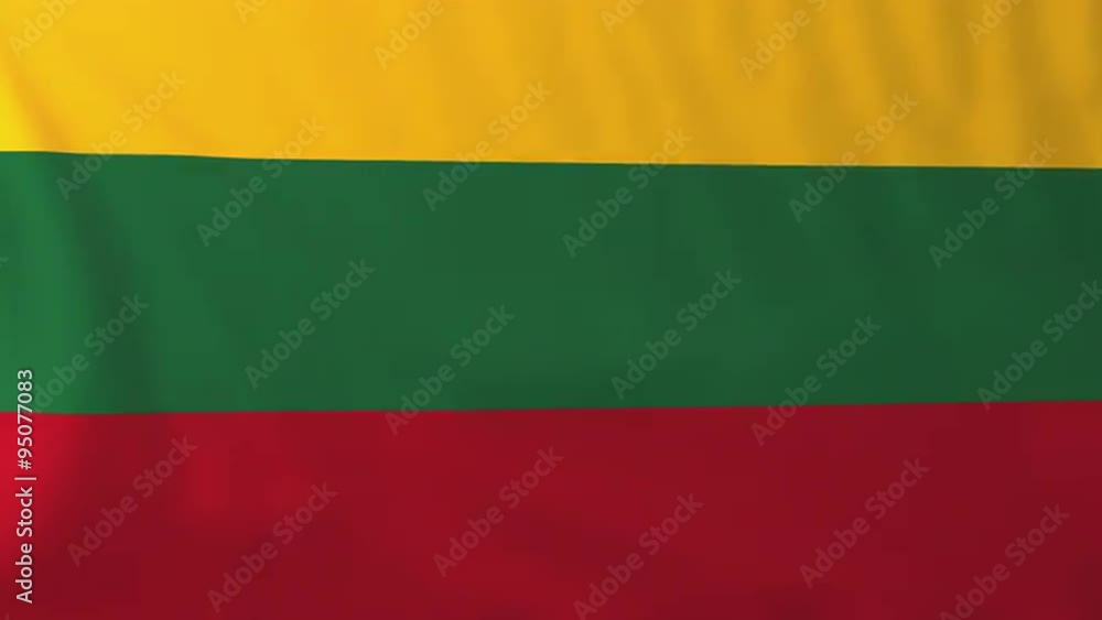 Flag of Lithuania, slow motion waving. Rendered using official design and colors. Highly detailed fabric texture. Seamless loop in full 4K resolution. ProRes 422 codec. Flag of Lithuania, slow motion waving. Rendered using official design and colors. Highly detailed fabric texture. Seamless loop in full 4K resolution. ProRes 422 codec.