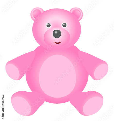 pink teddy bear isolated on white