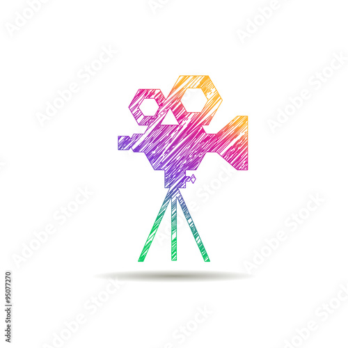 retro movie projector. vintage camera logo