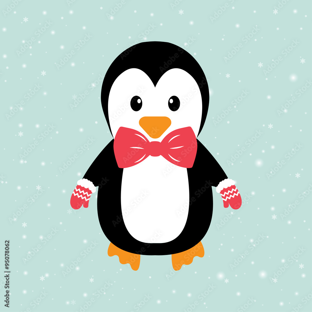 Fototapeta premium winter penguin and tie