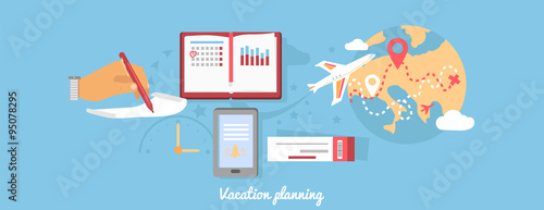 Vacation Planning Icon Flat Isolated Round