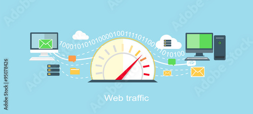 Web Traffic Internet Icon Flat Isolated