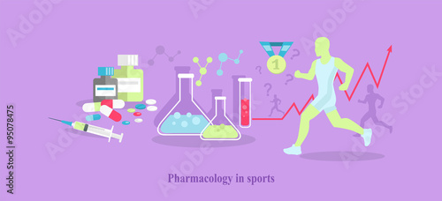 Pharmacology in Sport Icon Flat Isolated