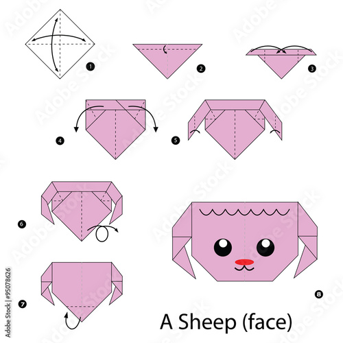 step by step instructions how to make origami sheep.