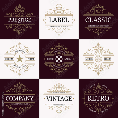 Set of retro vintage luxury logotypes