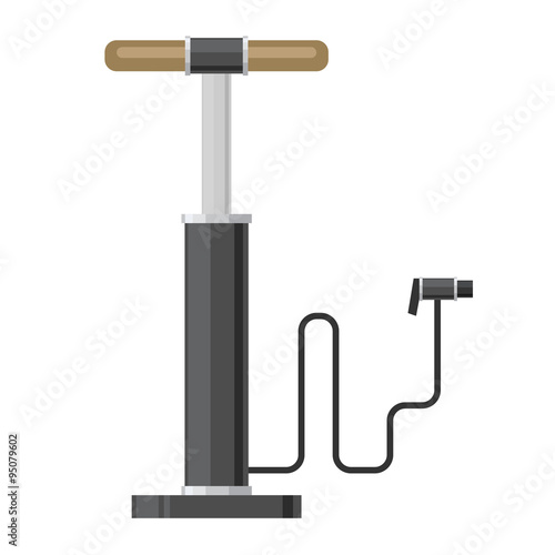 picture of hand bicycle pump, flat style icon