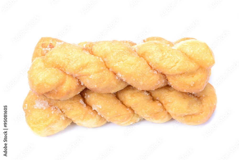 breads twists donut, isolated on white background
