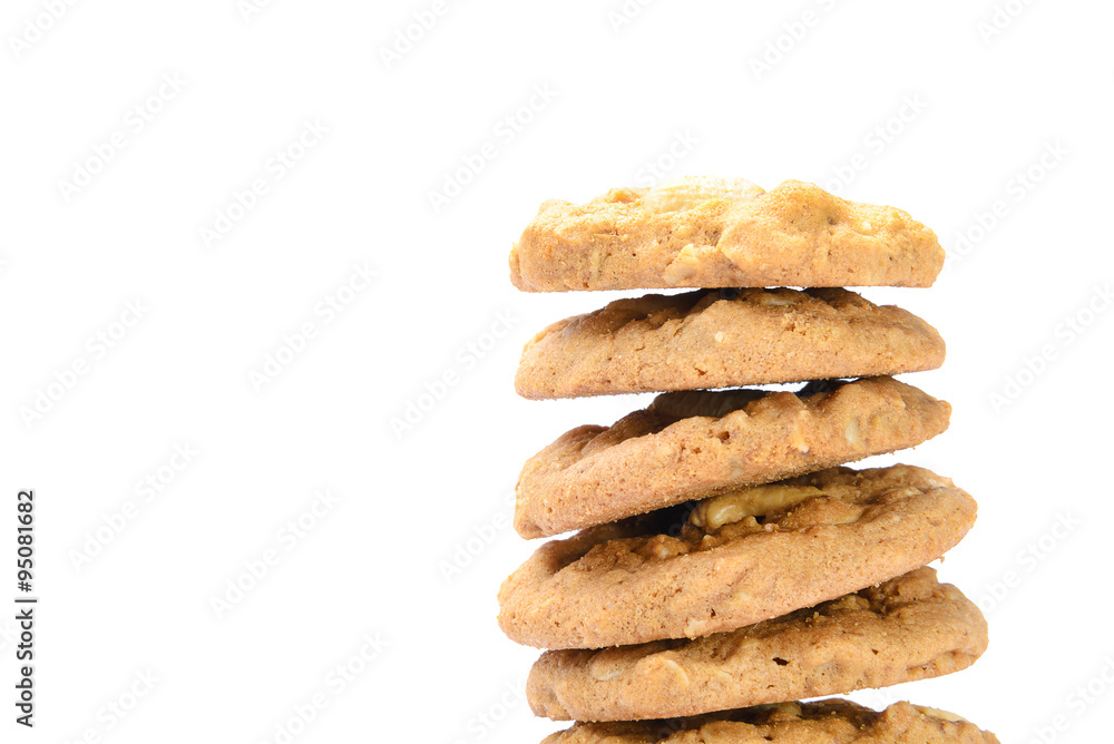 cashew nut cookies, isolated on white background