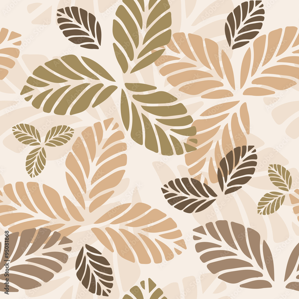 Floral seamless pattern with autumn leaves Floral seamless pattern with autumn leaves