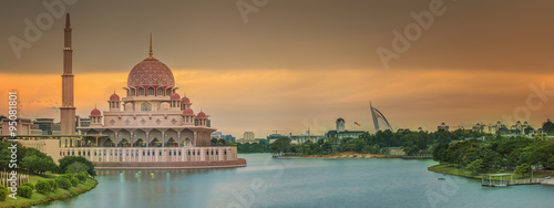 Photography Sunset over Putrajaya Mosque and Panorama of Kuala Lumpur
