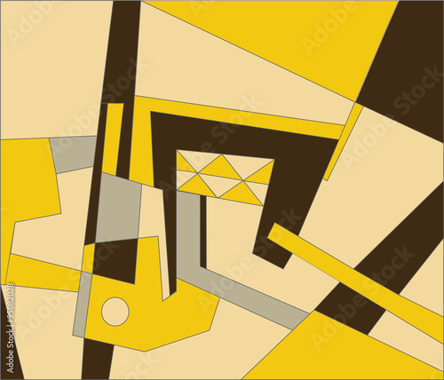 Abstract modern composition in yellow color. Vector