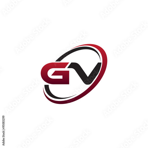Modern Initial Logo Circle GV