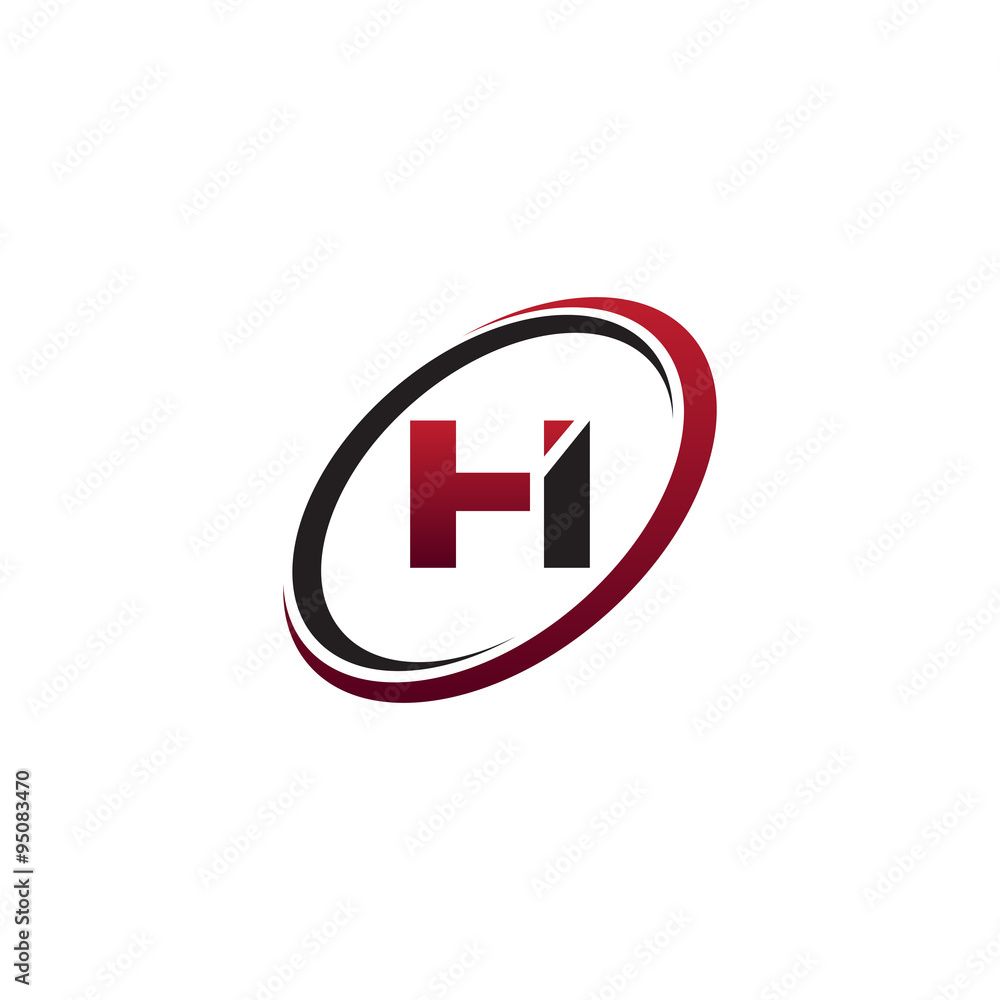 Modern Initial Logo Circle HI Modern Initial Logo Circle HI