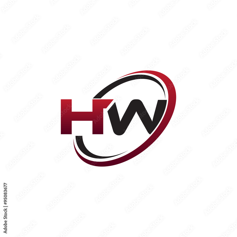 Modern Initial Logo Circle HW Modern Initial Logo Circle HW