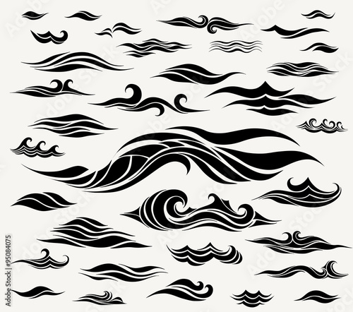 Vector waves set of elements for design © orhideia