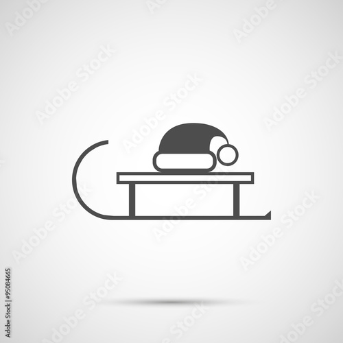 Vector christmas hat on slad icon