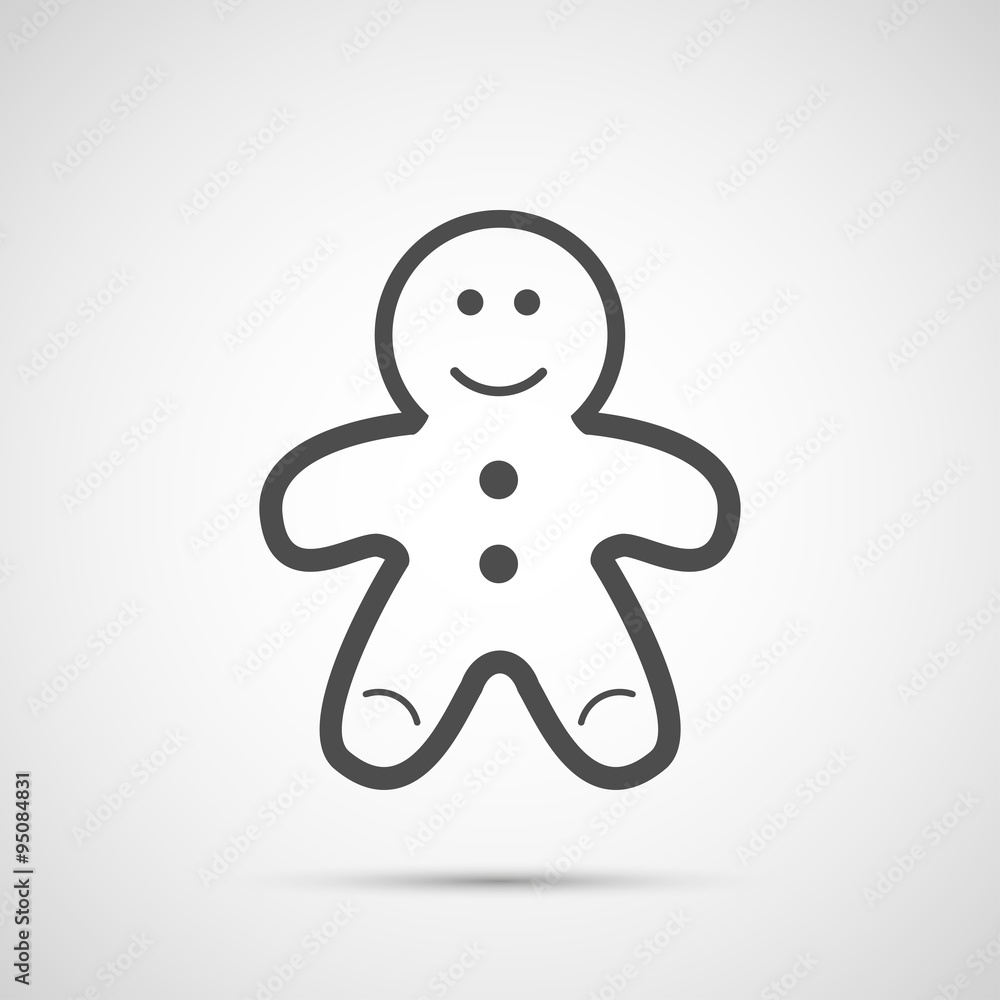 Icon Christmas gingerbread man for holiday season Icon Christmas gingerbread man for holiday season