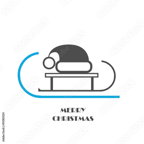 Vector christmas hat on slad icon