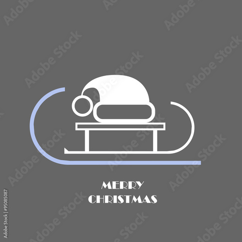 Vector christmas hat on slad icon