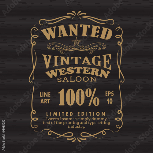 Hand Drawn Frame Label blackboard retro vintage wanted banner ve