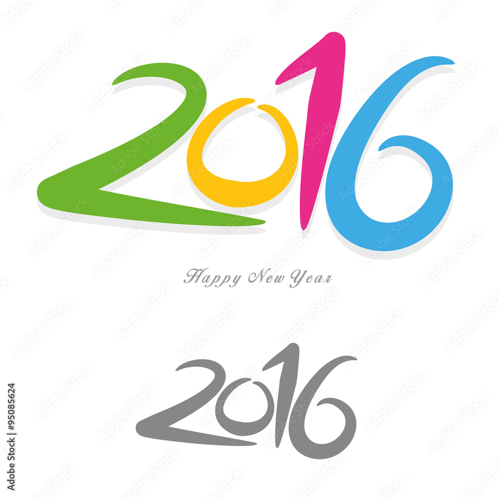 happy new year 2016 - obrazy, fototapety, plakaty 