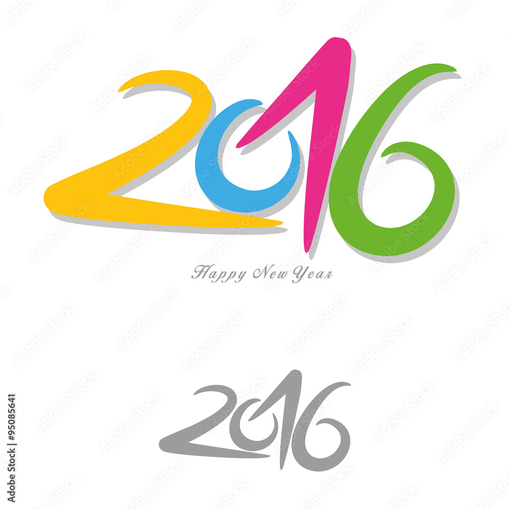 happy new year 2016 - obrazy, fototapety, plakaty 