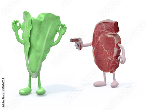 meat vs vegetable photo