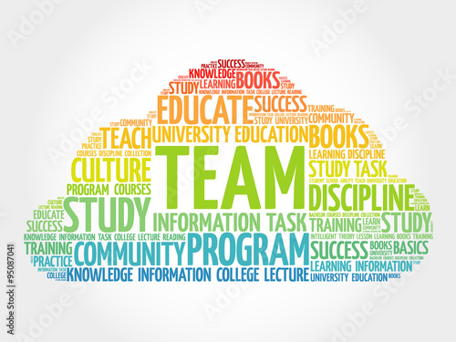 TEAM word cloud, education business concept