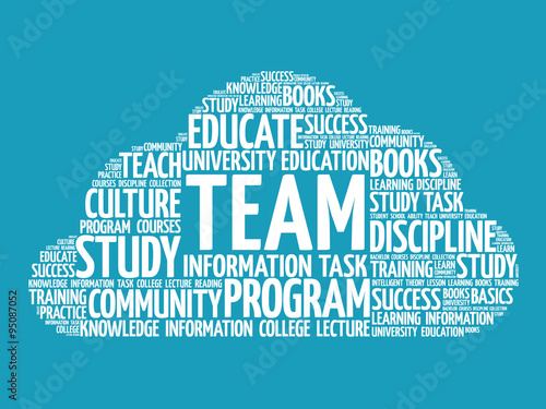 TEAM word cloud, education business concept