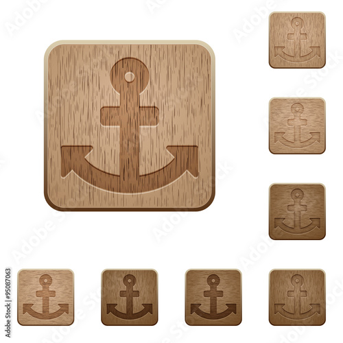 Anchor wooden buttons