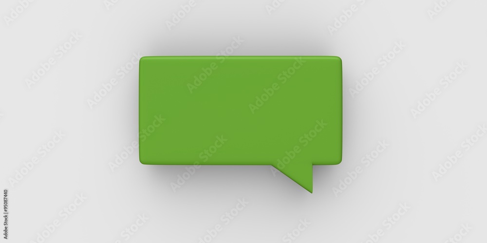 green 3D Empty speech bubble on a grey gray background green 3D Empty speech bubble on a grey gray background
