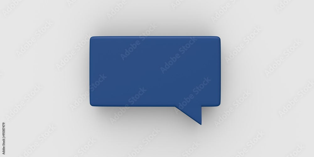 blue 3D Empty speech bubble on a grey gray background blue 3D Empty speech bubble on a grey gray background