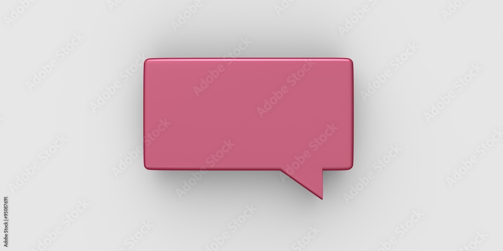 Fototapeta premium pink 3D Empty speech bubble on a grey gray background