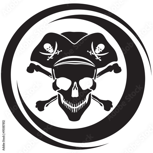 Pirate symbol Jolly Roger skull-vector 