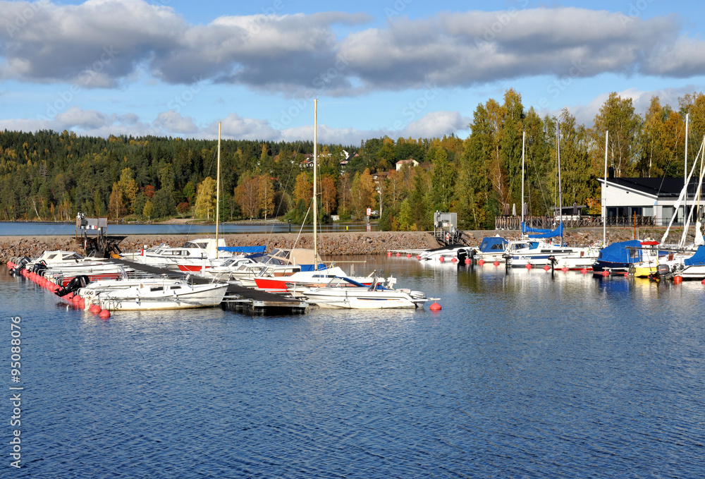 yachts on the lake, Sweden, Europe