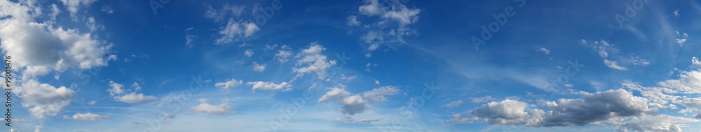 Panorama, beautiful cloudscape over horizon.