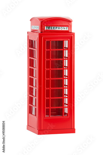 British telephone box  isolated on a white background  