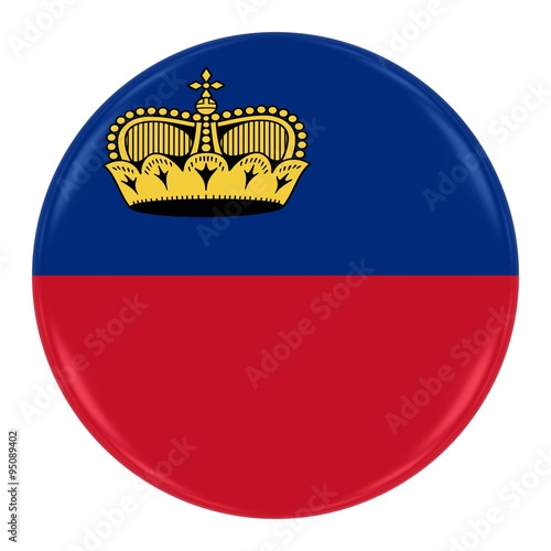 Free Download Liechtensteinian Flag Badge - Flag of Liechtenstein Button Isolated on White - GFXLoad