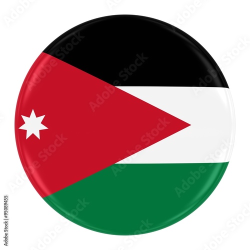 Free Download Jordanian Flag Badge - Flag of Jordan Button Isolated on White - GFXLoad