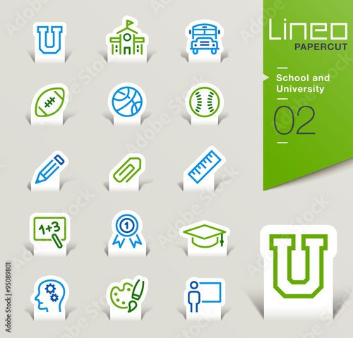 Lineo Papercut - School and University outline icons