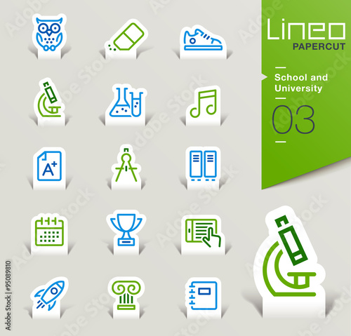Lineo Papercut - School and University outline icons