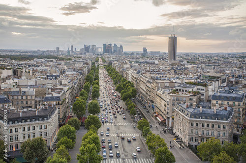 View over the Champs Elysees, Paris, France photo